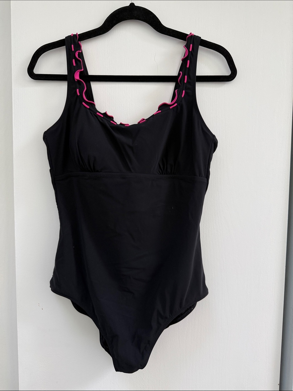 Profile By Gottex Black One-Piece Swimsuit with Pink Trim